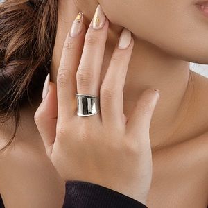 Sterling Forever Polished Concave Ring